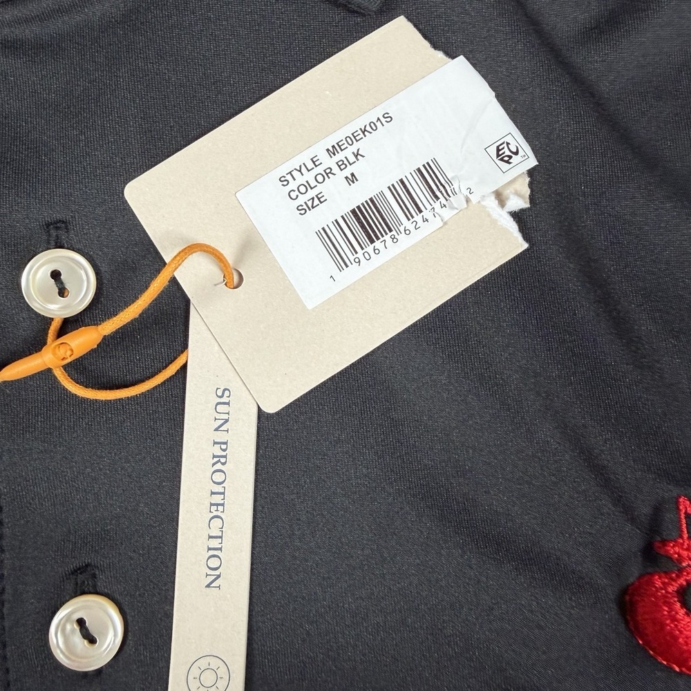 Peter Millar Summer Comfort Polo Shirt Mens Medium Black Stretch Golf Tech NWT - Picture 3 of 9
